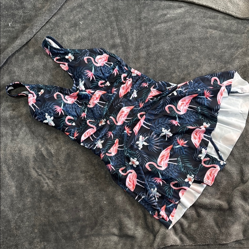 Flamingo Print women’s One Piece Swimsuit
